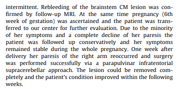 孕期脑干海绵状血管瘤手术治疗进展|INC国际巴特朗菲教授手术报导 孕期脑干海绵状血管瘤手术治疗进展|INC国际巴特朗菲教授手术报导