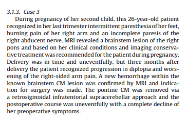 孕期脑干海绵状血管瘤手术治疗进展|INC国际巴特朗菲教授手术报导 孕期脑干海绵状血管瘤手术治疗进展|INC国际巴特朗菲教授手术报导